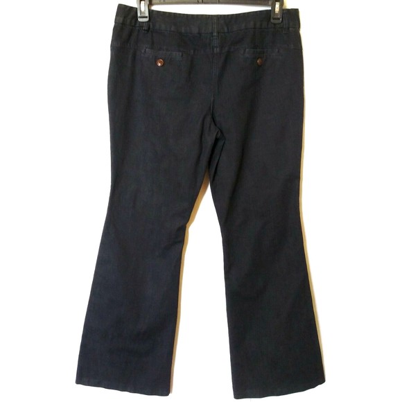 INC International Concepts Women's Flared Leg Jeans Size 14 Navy Dark Wash Denim - Picture 6 of 11